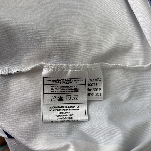 Lopez Pullover Top Womens 2X Purple Blue Leaf Print Long Sleeve Stretch Golf - Picture 9 of 10